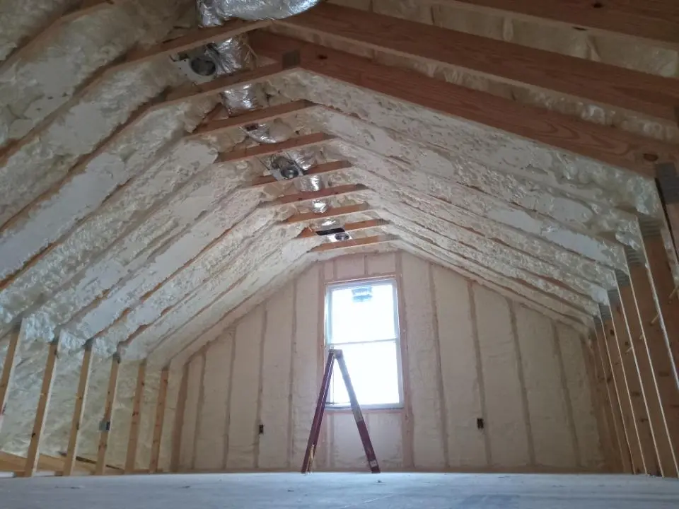 Spray foam roofing application for Crawl Space Insulation project in Oberlin